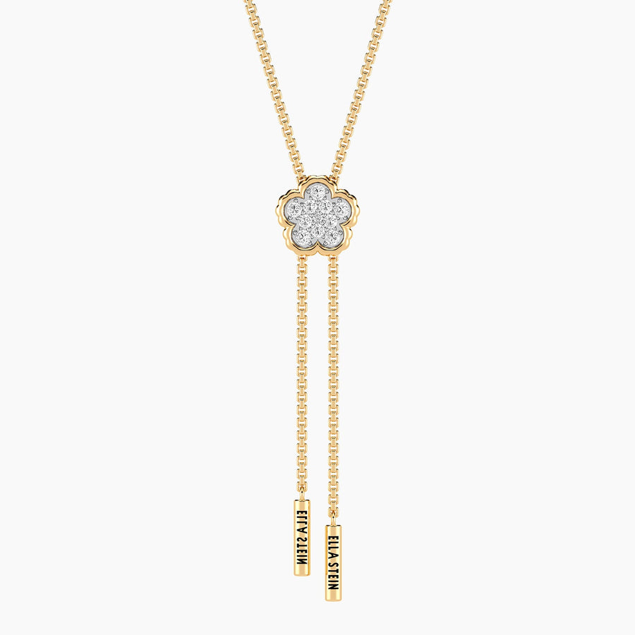 Lab-Grown Signature Flower Adjustable Bolo  Necklace