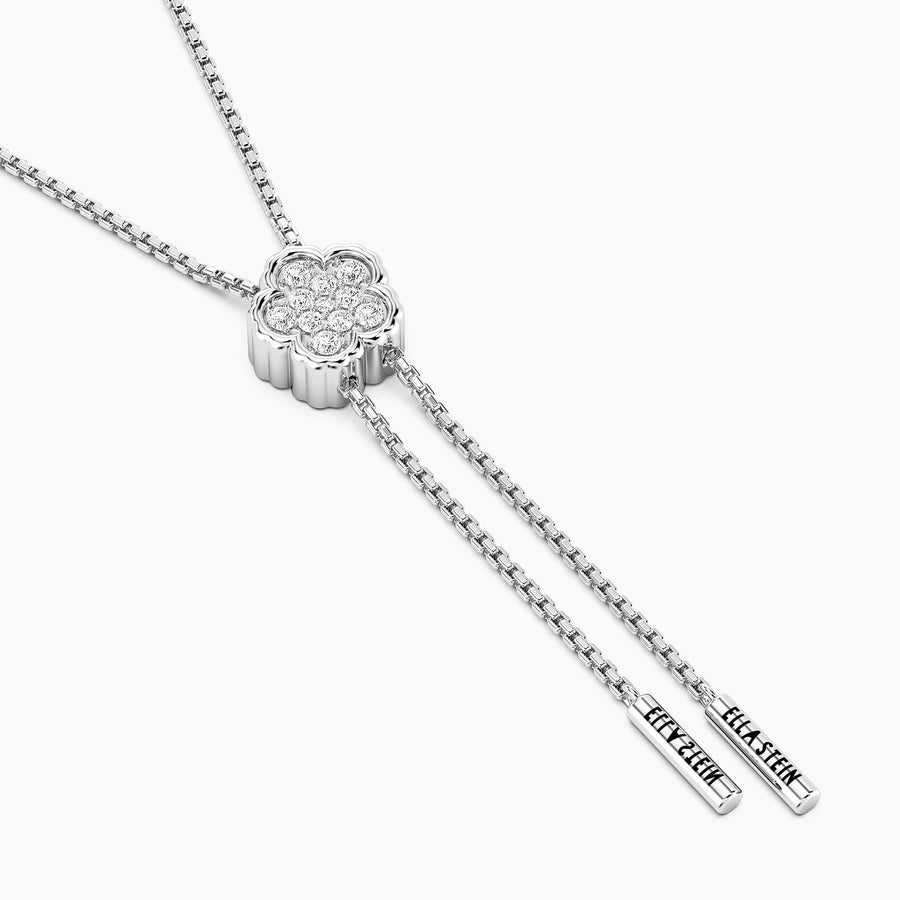 Lab-Grown Signature Flower Adjustable Bolo  Necklace