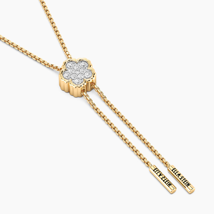 Lab-Grown Signature Flower Adjustable Bolo  Necklace