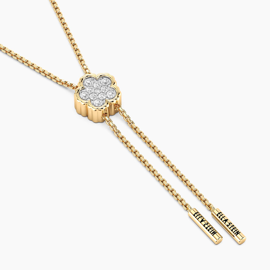 Lab-Grown Signature Flower Adjustable Bolo  Necklace