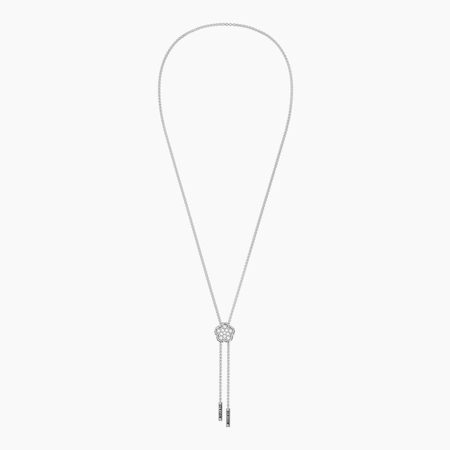 Lab-Grown Signature Flower Adjustable Bolo  Necklace