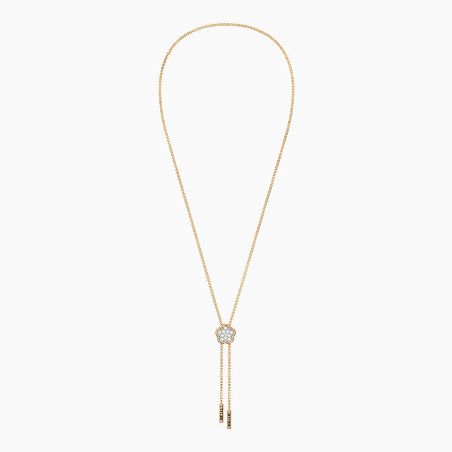 Lab-Grown Signature Flower Adjustable Bolo  Necklace
