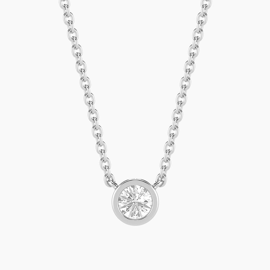 Lab-Grown 0.20 Ct Signature Bezel Pendant Necklace