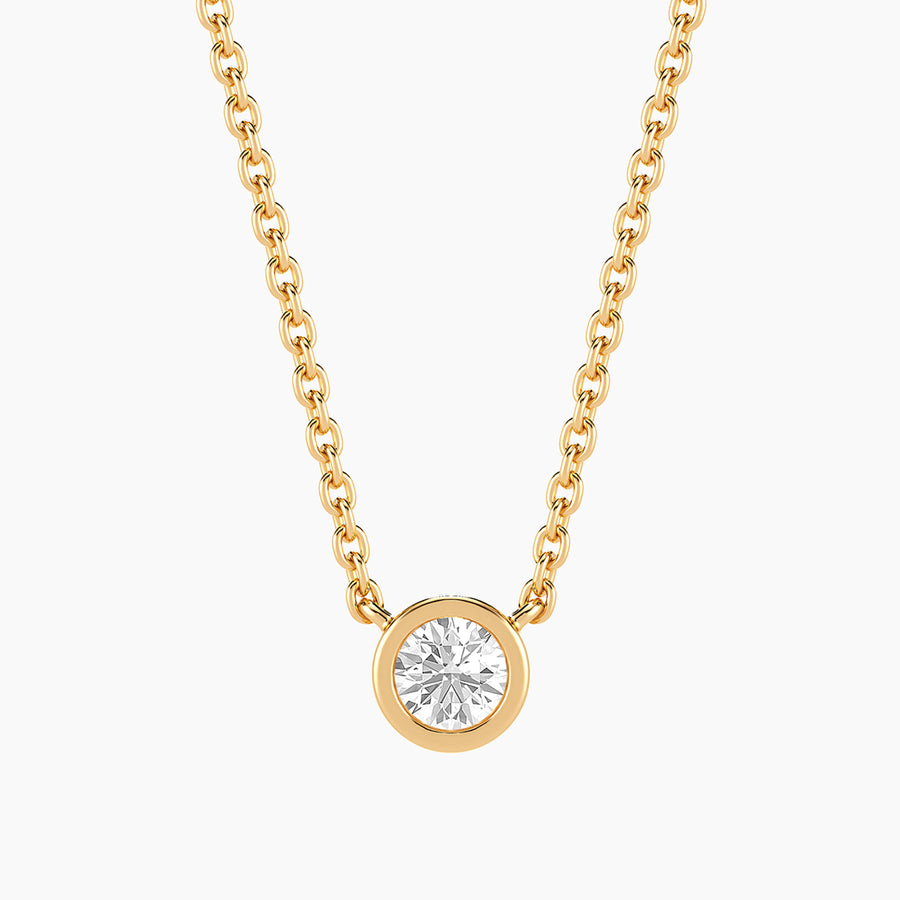 Lab-Grown 0.20 Ct Signature Bezel Pendant Necklace