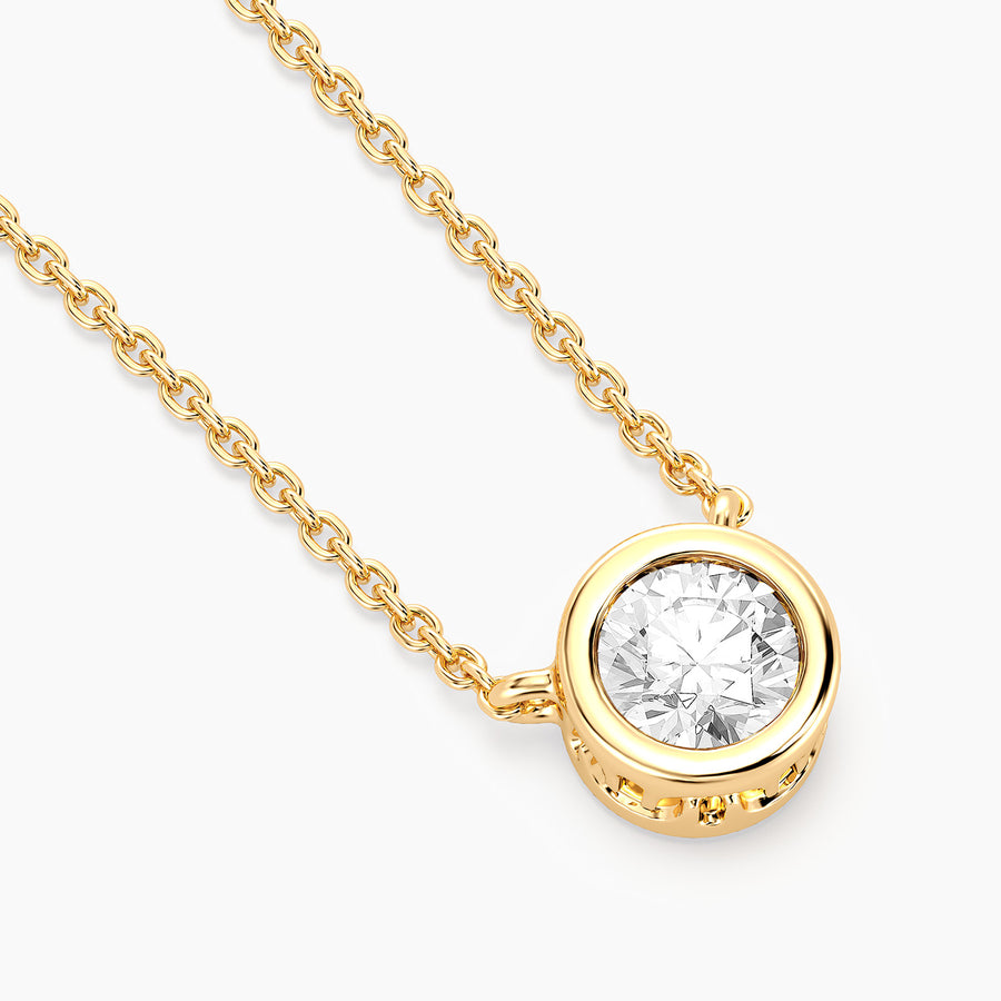 Lab-Grown 0.20 Ct Signature Bezel Pendant Necklace