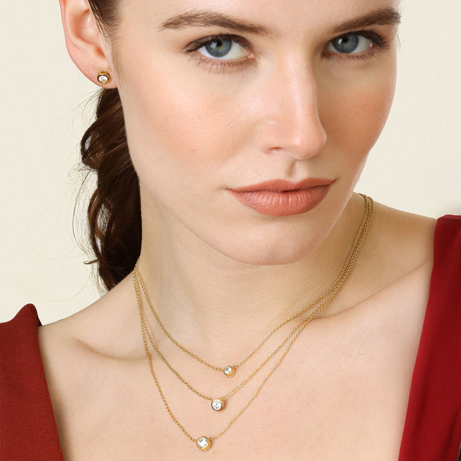 Lab-Grown 0.50 Ct Signature Bezel Pendant Necklace