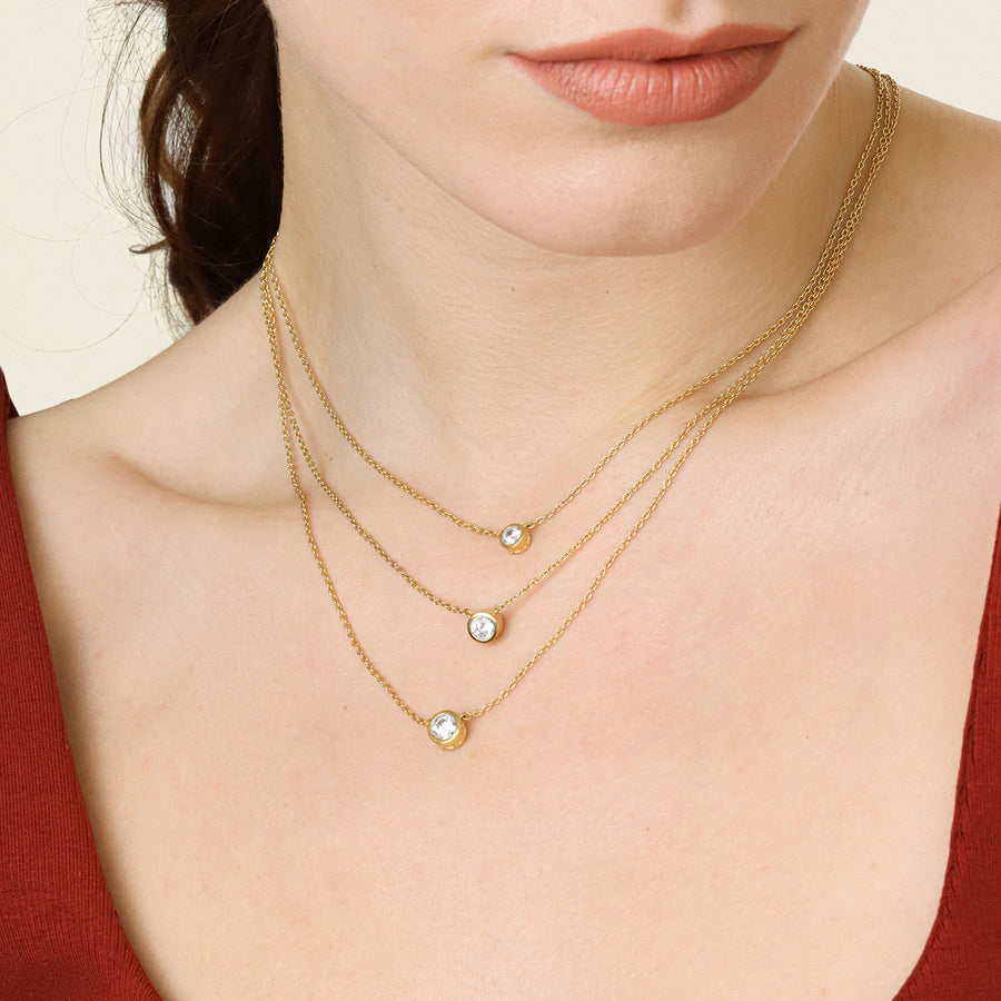Lab-Grown 0.20 Ct Signature Bezel Pendant Necklace