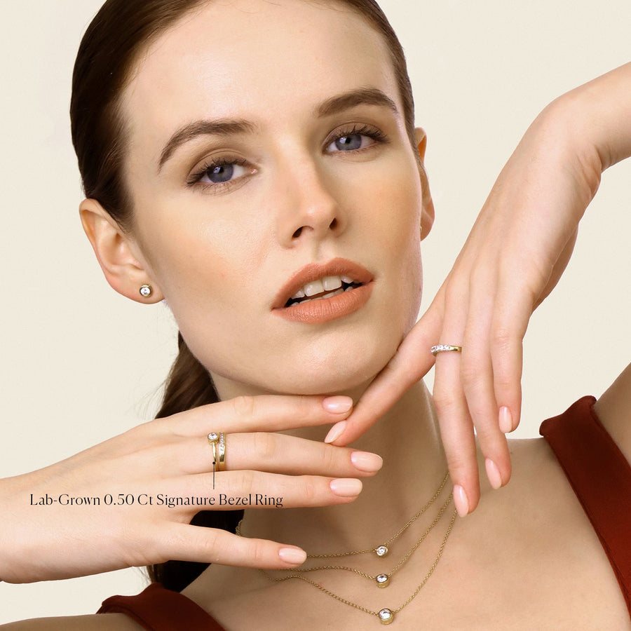 Lab-Grown 0.50 Ct Signature Bezel Ring