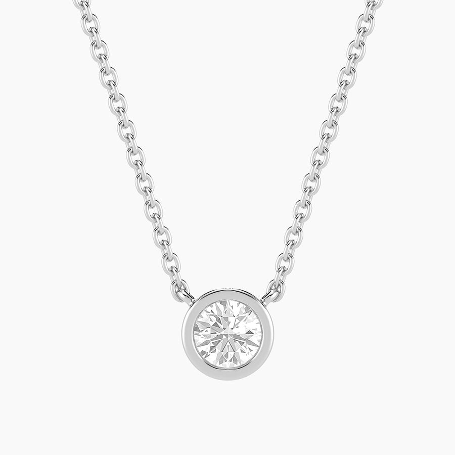 Lab-Grown 0.33 Ct Signature Bezel Pendant Necklace
