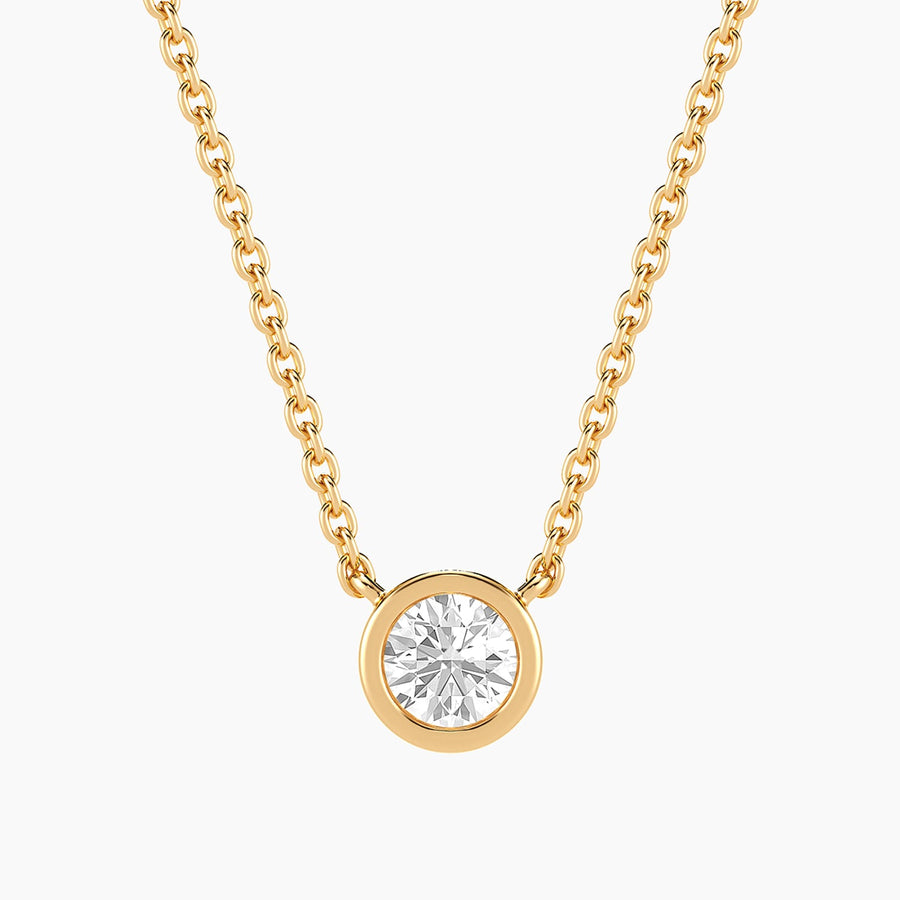 Lab-Grown 0.33 Ct Signature Bezel Pendant Necklace