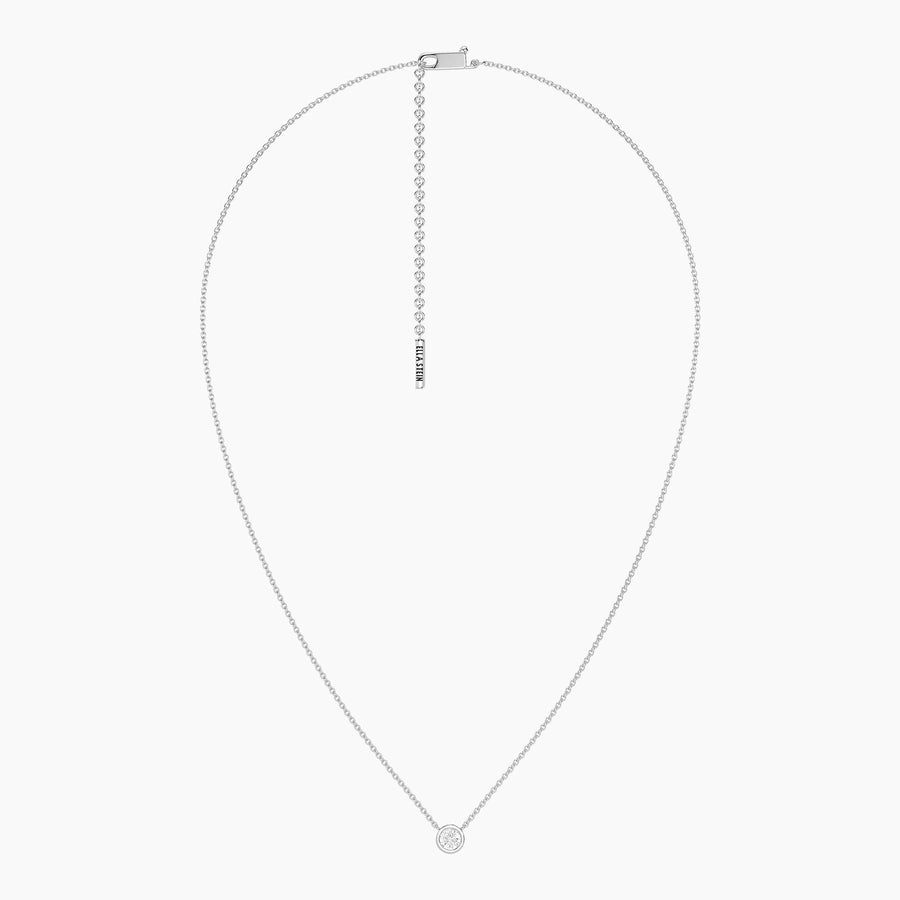 Lab-Grown 0.33 Ct Signature Bezel Pendant Necklace
