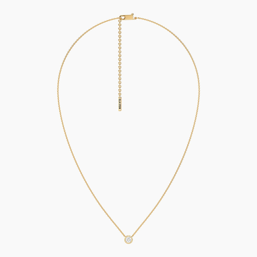 Lab-Grown 0.33 Ct Signature Bezel Pendant Necklace