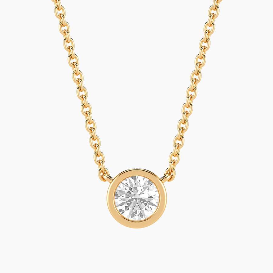 Lab-Grown 0.50 Ct Signature Bezel Pendant Necklace