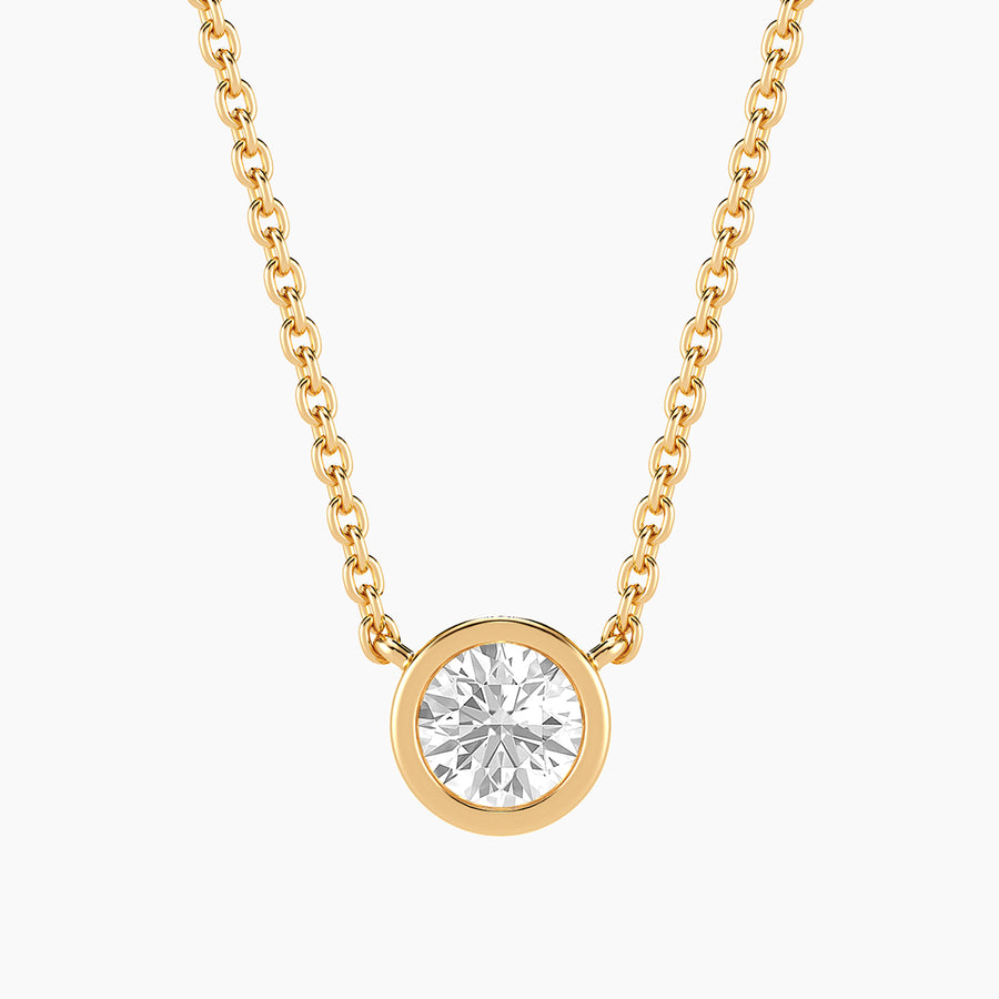 Lab-Grown 0.50 Ct Signature Bezel Pendant Necklace