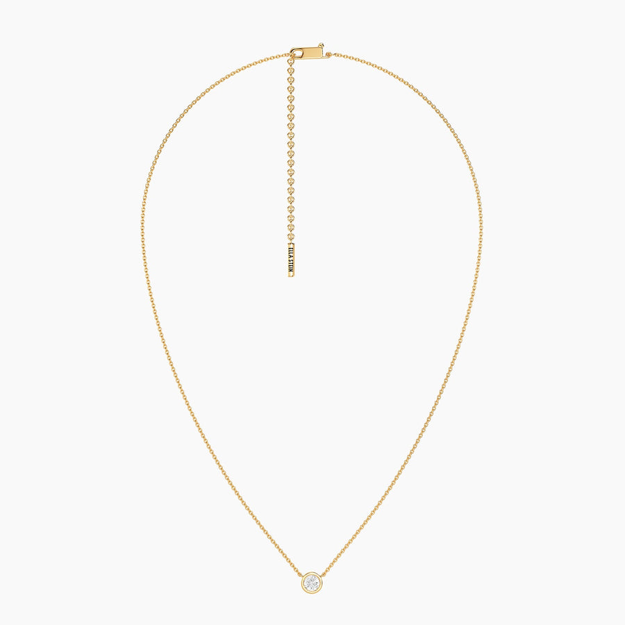Lab-Grown 0.50 Ct Signature Bezel Pendant Necklace