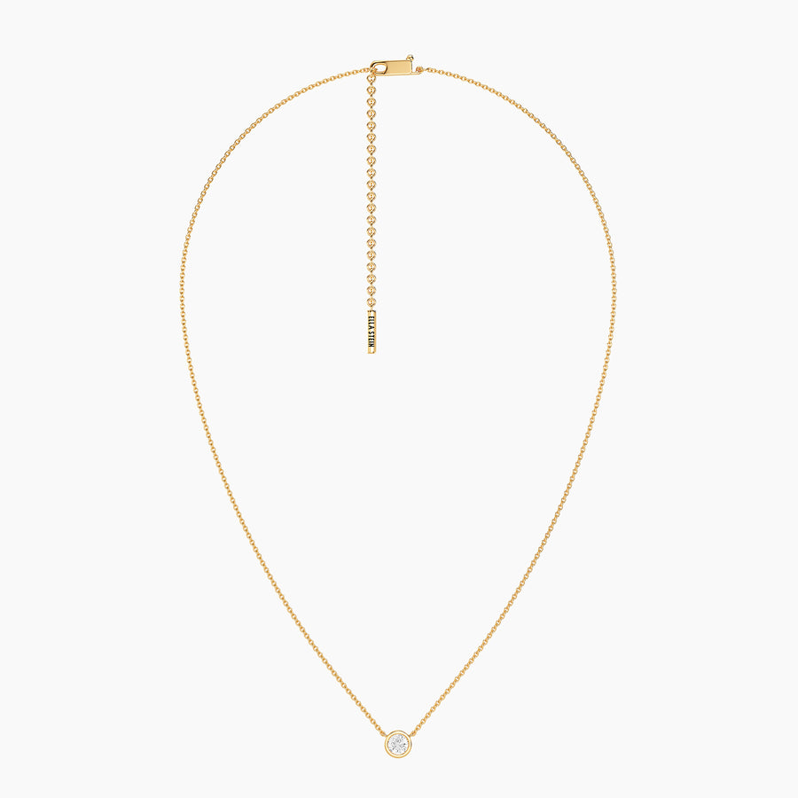 Lab-Grown 0.50 Ct Signature Bezel Pendant Necklace