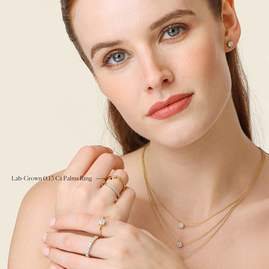 Lab-Grown 0.13 Ct Palms Ring