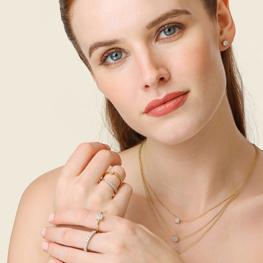 Lab-Grown 1.00 Ct Six Prong Stud Earrings