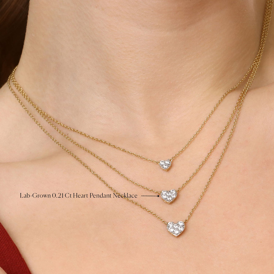 Lab-Grown 0.21 Ct Heart Pendant Necklace