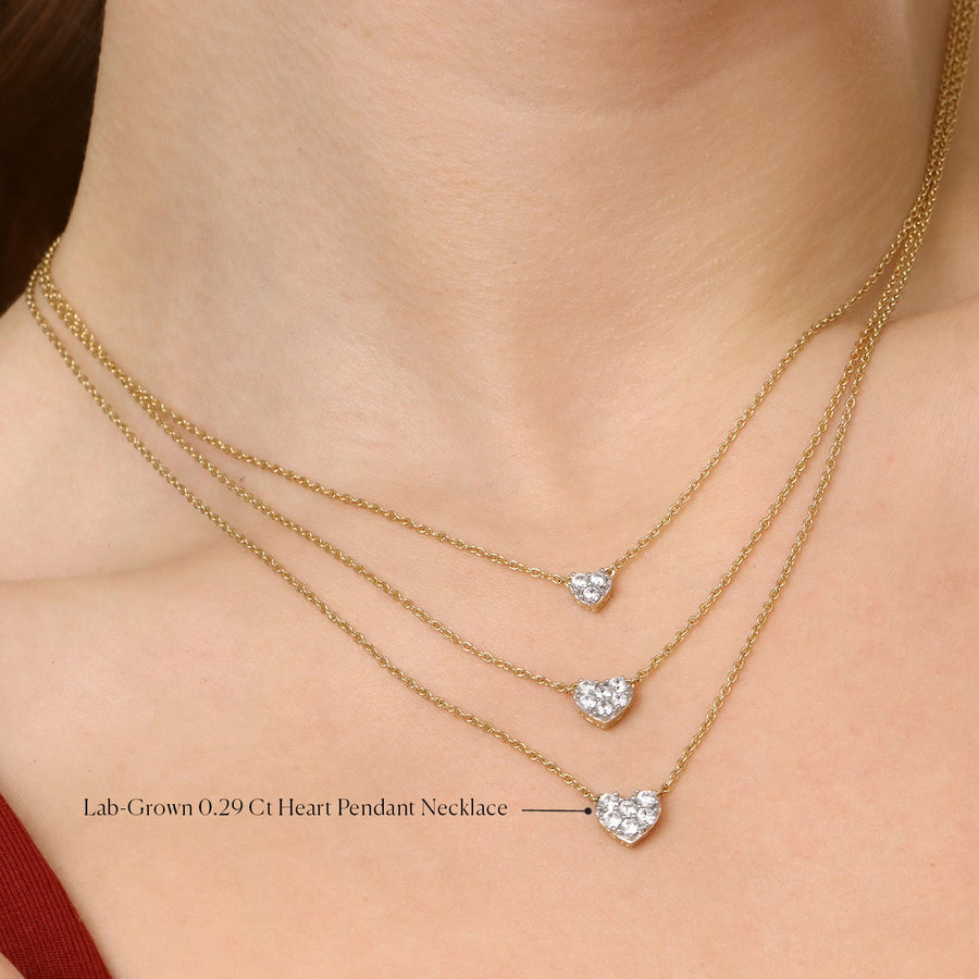 Lab-Grown 0.29 Ct Heart Pendant Necklace