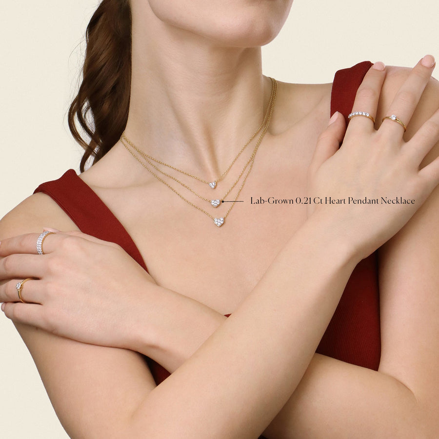 Lab-Grown 0.21 Ct Heart Pendant Necklace