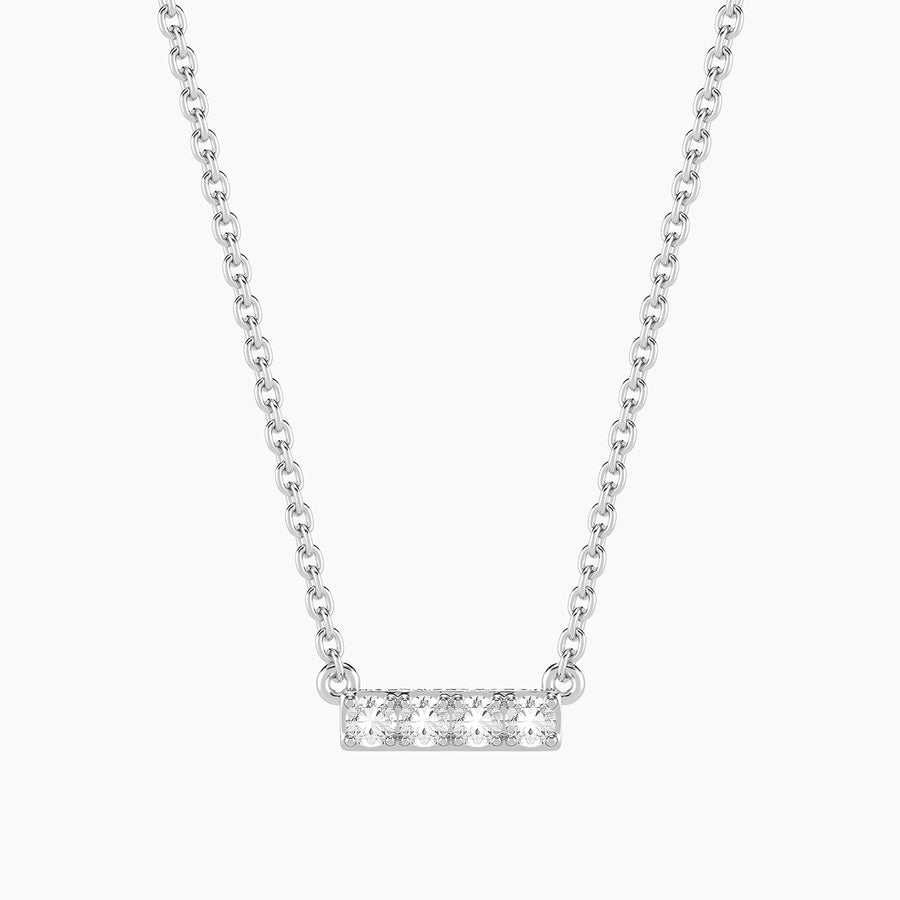 Lab-Grown 0.14 Ct Four Diamond Bar Necklace