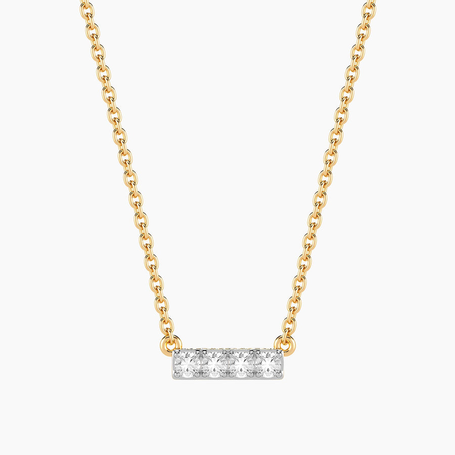 Lab-Grown 0.14 Ct Four Diamond Bar Necklace