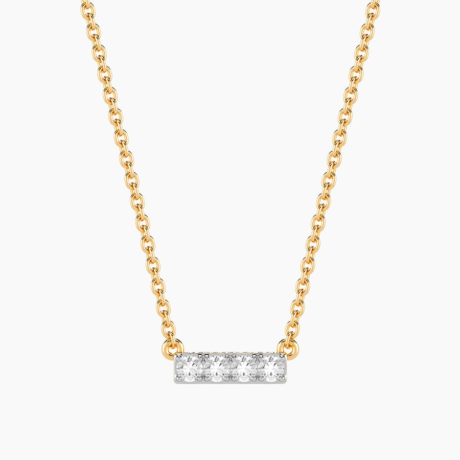 Lab-Grown 0.14 Ct Four Diamond Bar Necklace