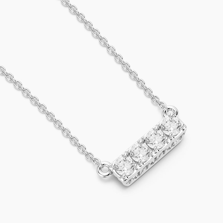 Lab-Grown 0.14 Ct Four Diamond Bar Necklace