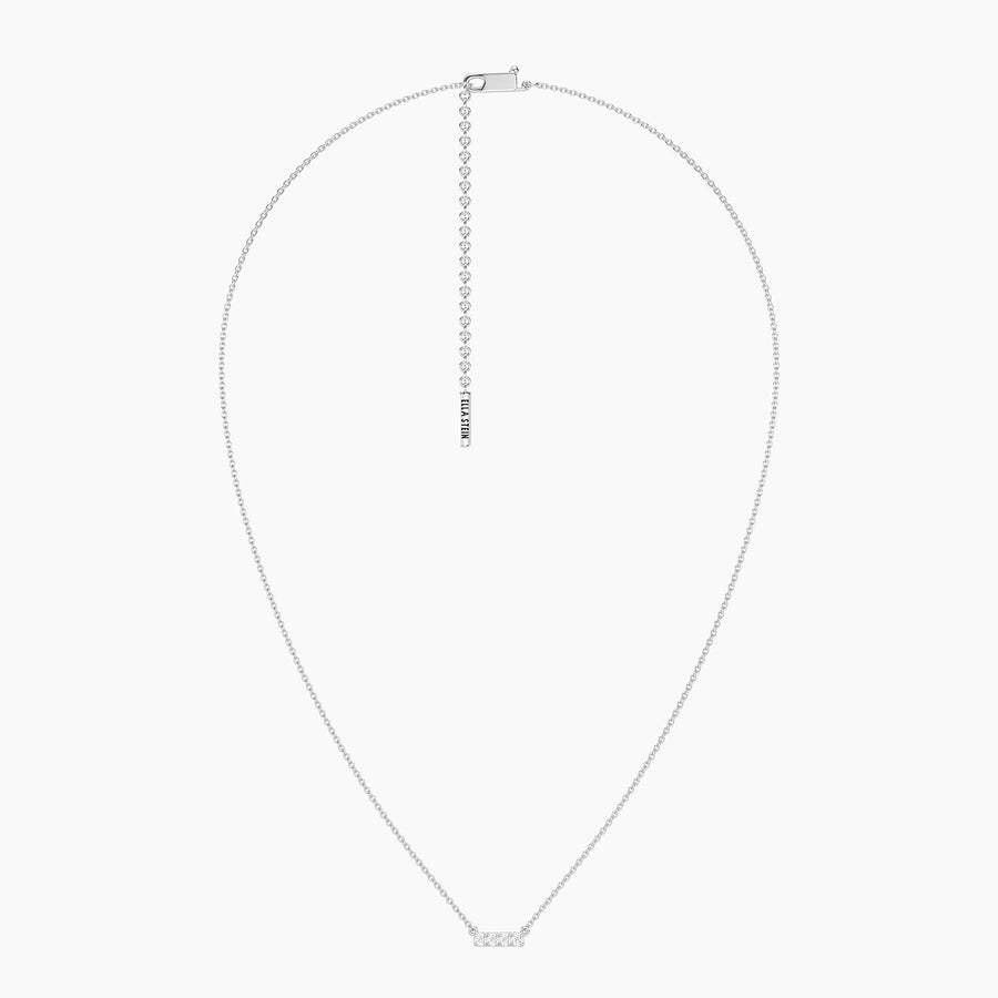 Lab-Grown 0.14 Ct Four Diamond Bar Necklace