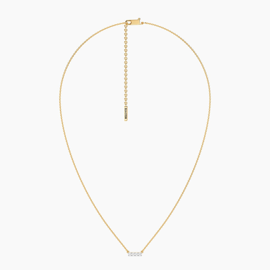 Lab-Grown 0.14 Ct Four Diamond Bar Necklace