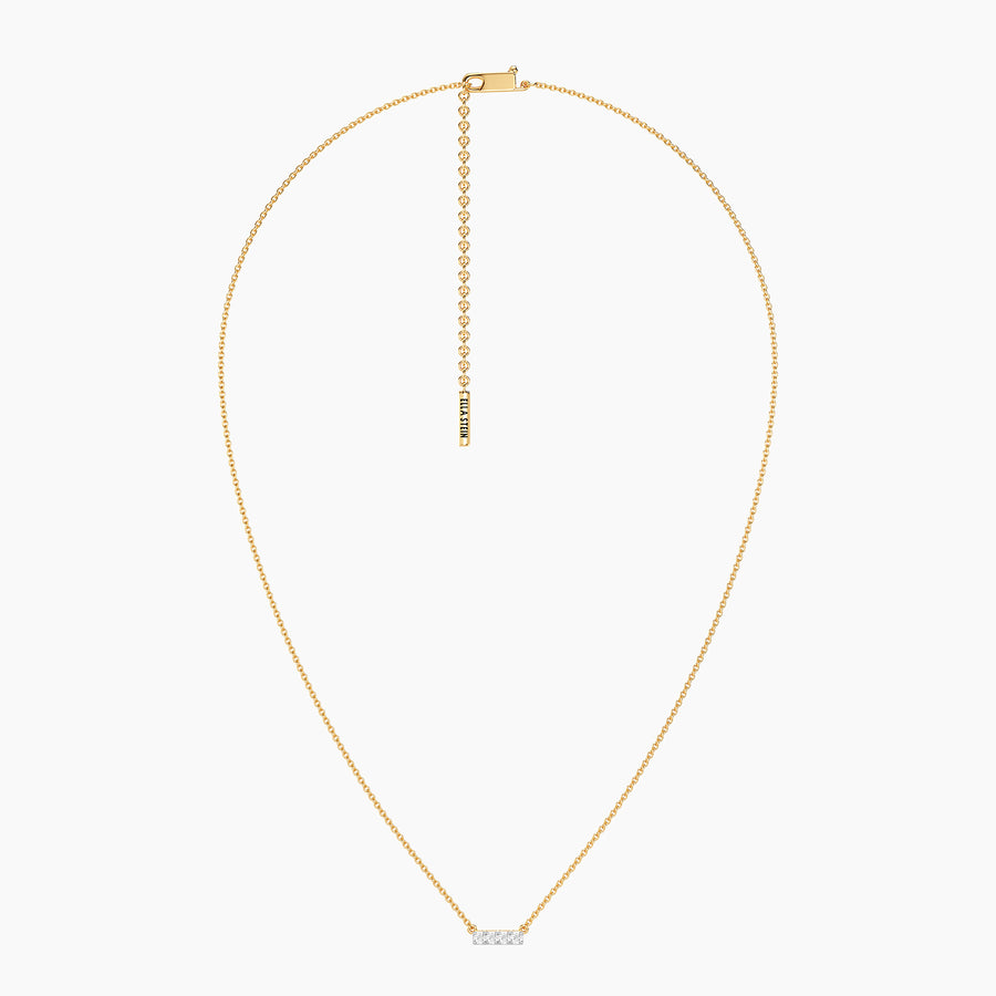 Lab-Grown 0.14 Ct Four Diamond Bar Necklace