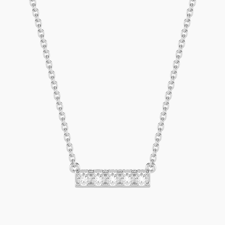 Lab-Grown 0.21 Ct Five Diamond Bar Pendant Necklace