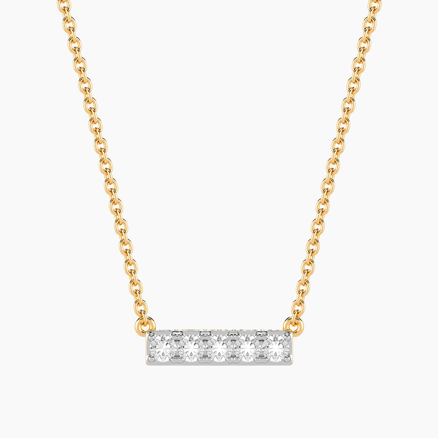 Lab-Grown 0.21 Ct Five Diamond Bar Pendant Necklace