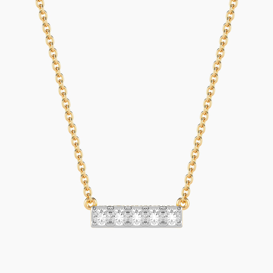 Lab-Grown 0.21 Ct Five Diamond Bar Pendant Necklace