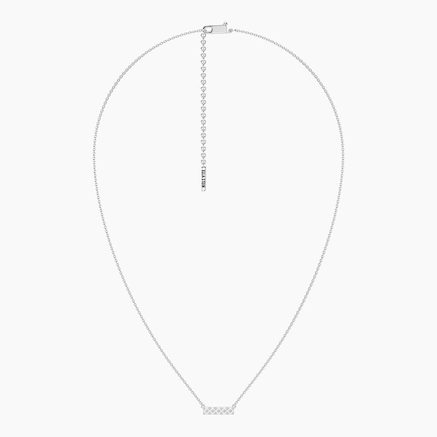Lab-Grown 0.21 Ct Five Diamond Bar Pendant Necklace