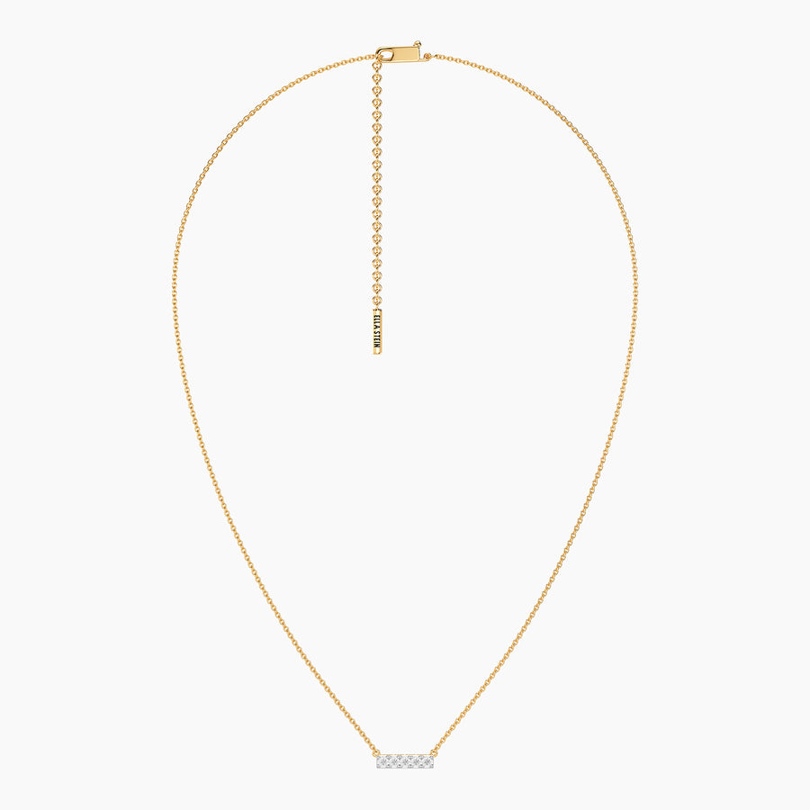 Lab-Grown 0.21 Ct Five Diamond Bar Pendant Necklace