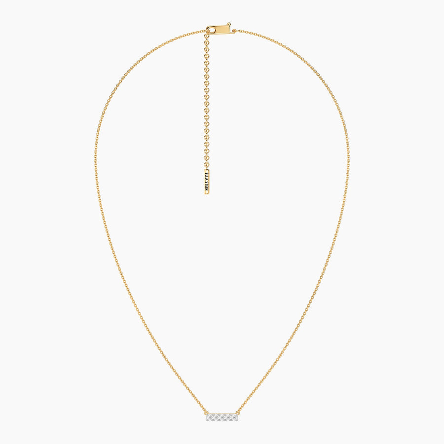 Lab-Grown 0.21 Ct Five Diamond Bar Pendant Necklace