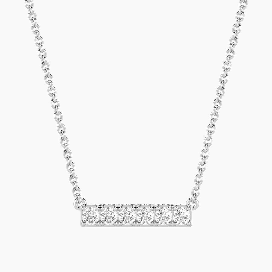 Lab-Grown 0.31 Ct Six Diamond Bar Pendant Necklace