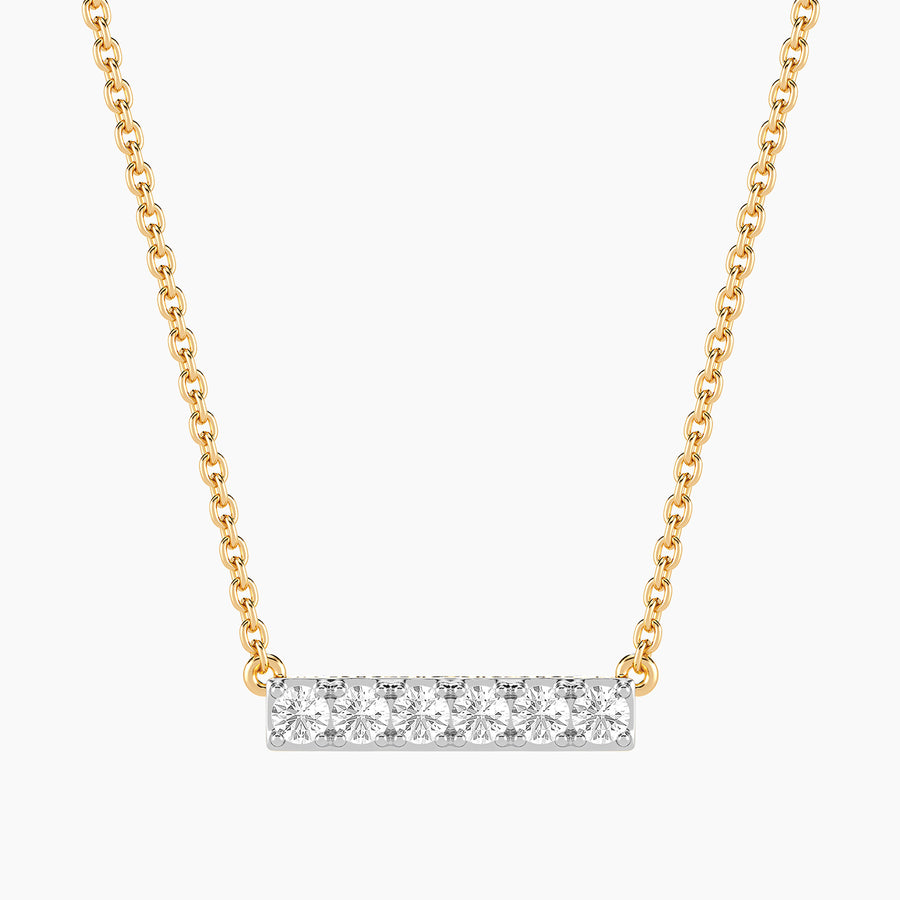 Lab-Grown 0.31 Ct Six Diamond Bar Pendant Necklace