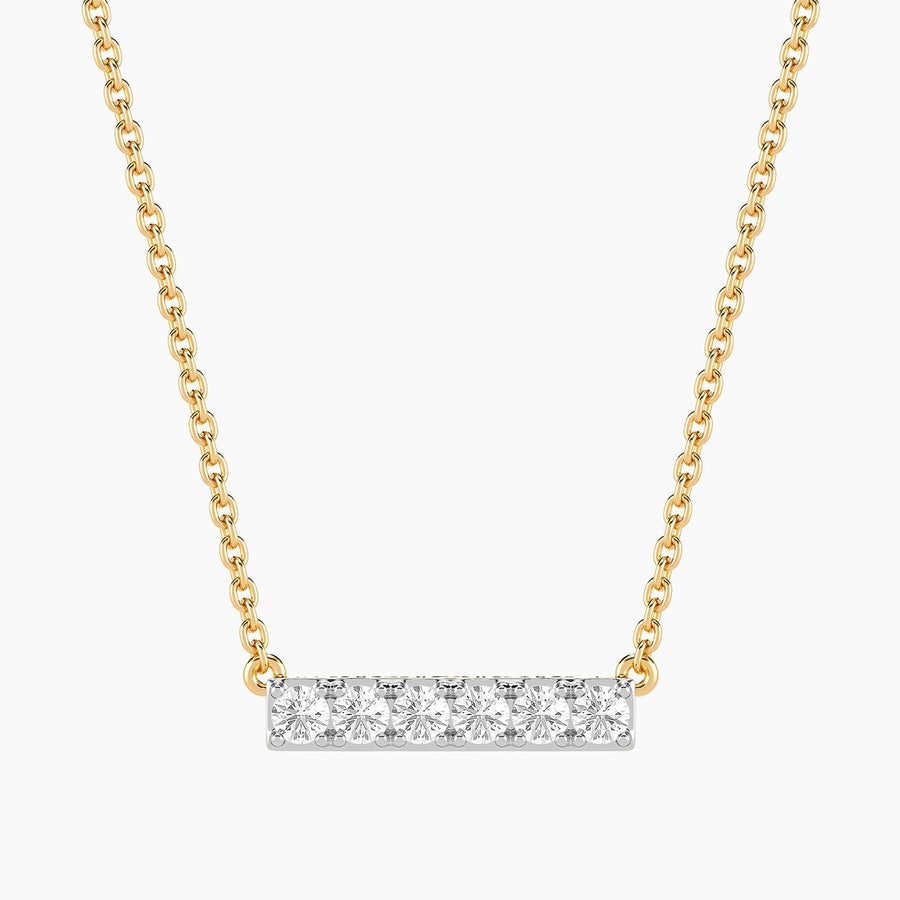 Lab-Grown 0.31 Ct Six Diamond Bar Pendant Necklace