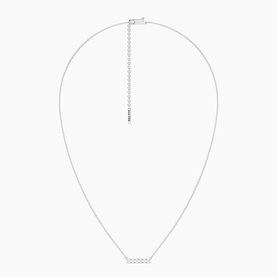Lab-Grown 0.31 Ct Six Diamond Bar Pendant Necklace
