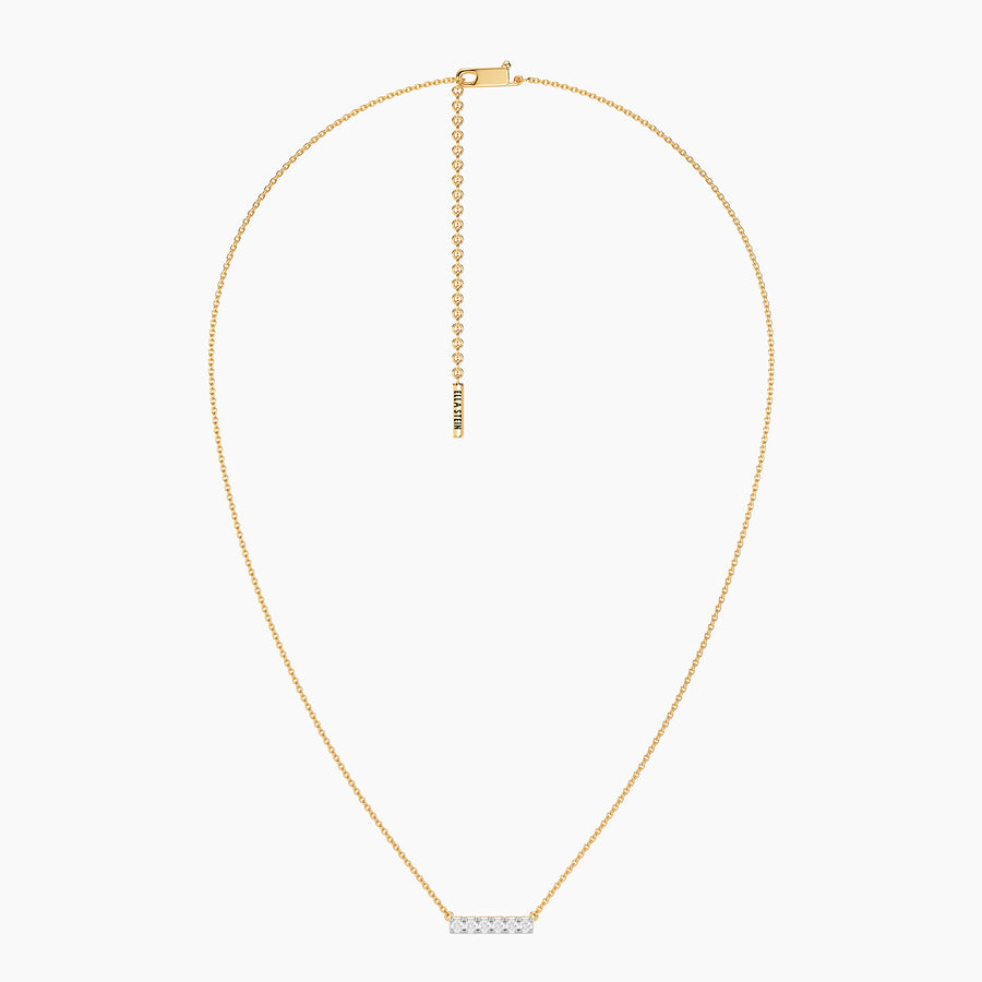 Lab-Grown 0.31 Ct Six Diamond Bar Pendant Necklace