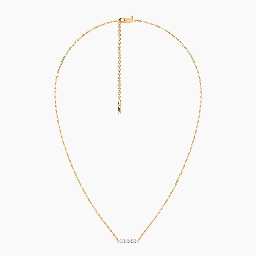 Lab-Grown 0.31 Ct Six Diamond Bar Pendant Necklace