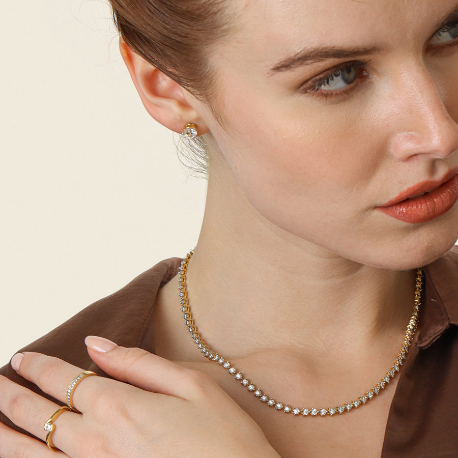Lab-Grown 1.50 Ct Three Prong Stud Earrings