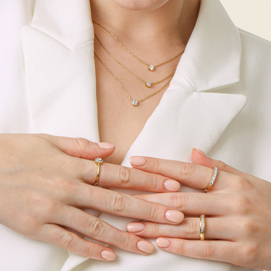 Lab-Grown 0.25 Ct Round Diamond Necklace