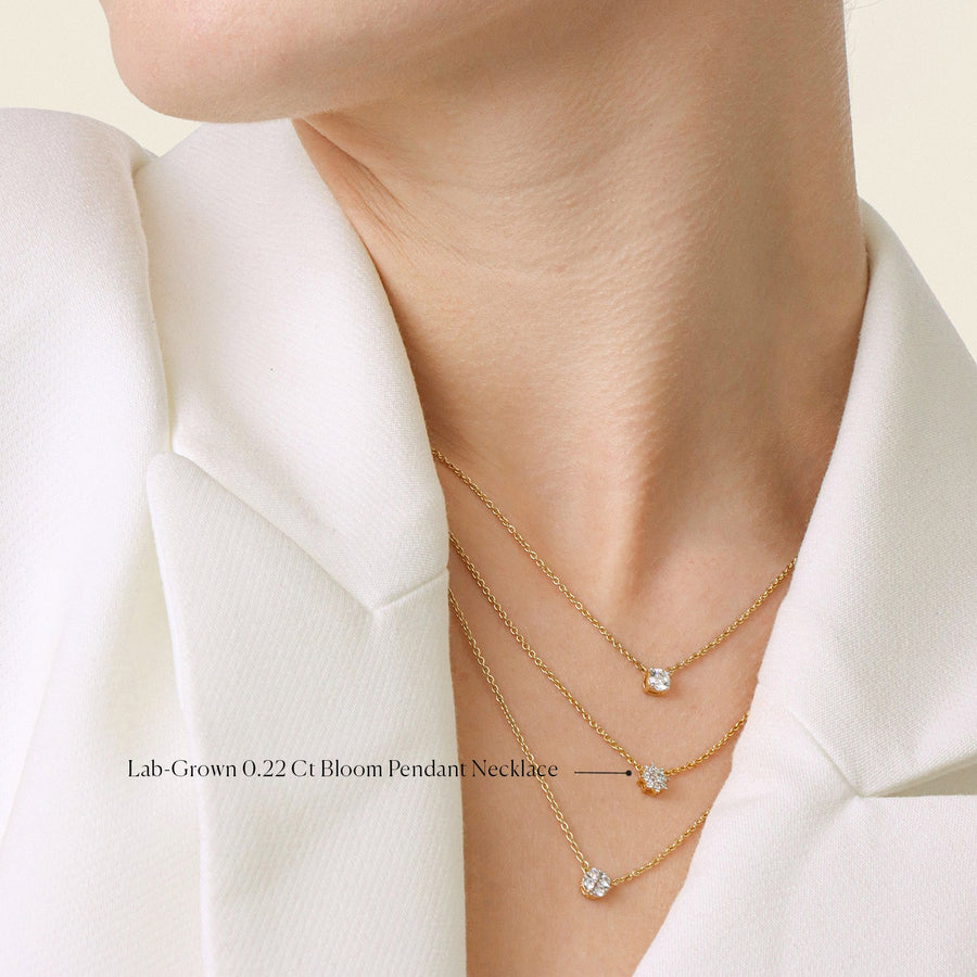 Lab-Grown 0.22 Bloom Pendant Necklace