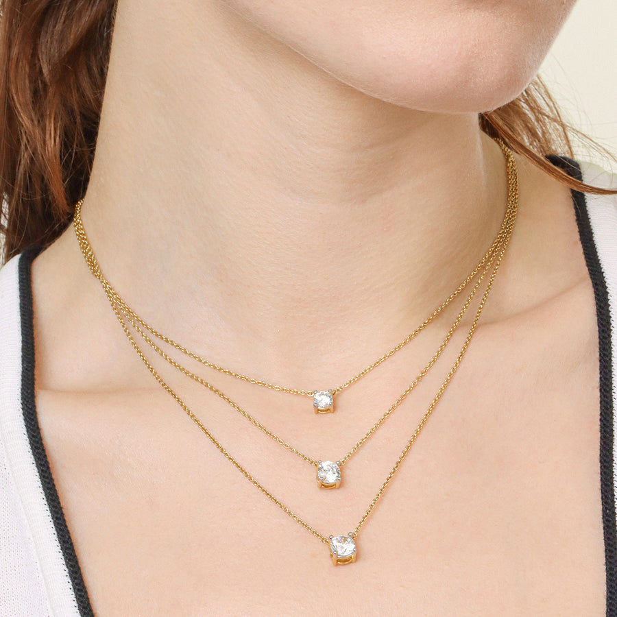 Lab-Grown 1.00 Ct Round Diamond Necklace