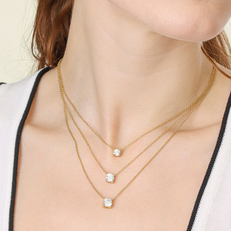 Lab-Grown 0.75 Ct Round Diamond Necklace