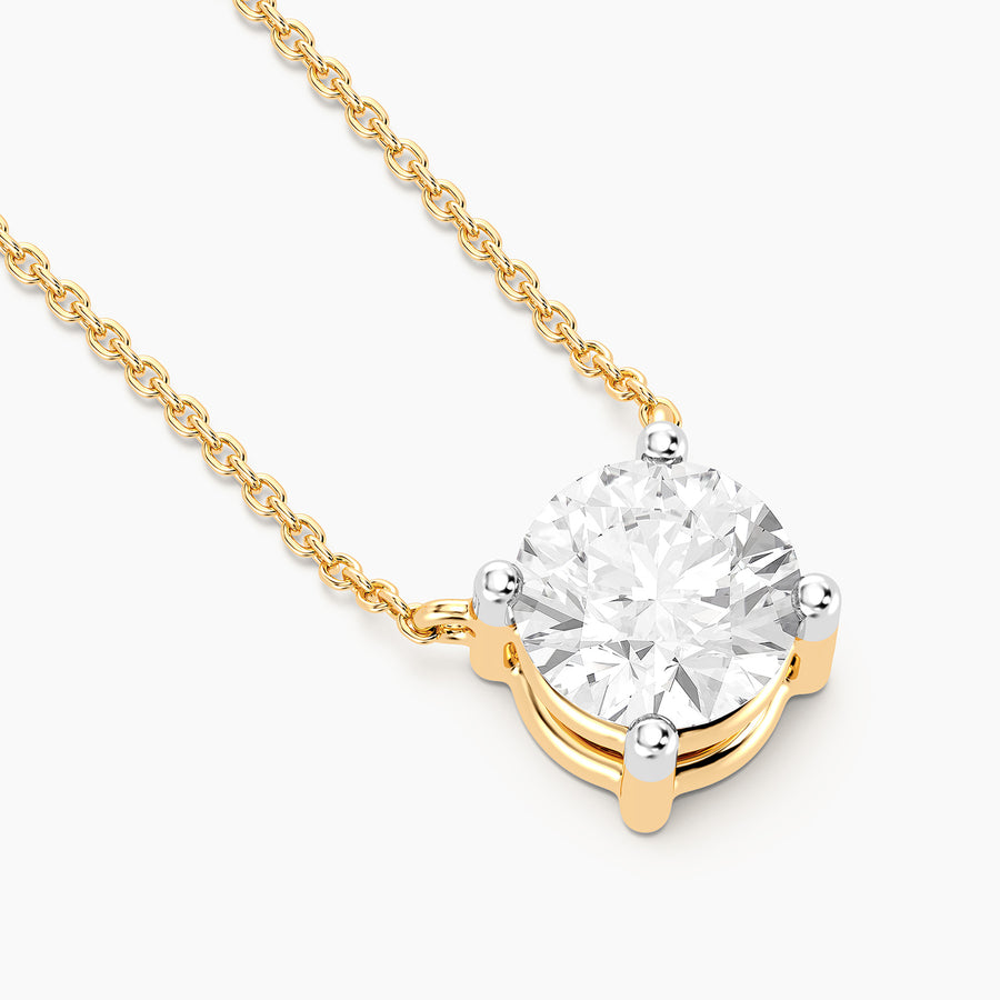 Lab-Grown 0.75 Ct Round Diamond Necklace